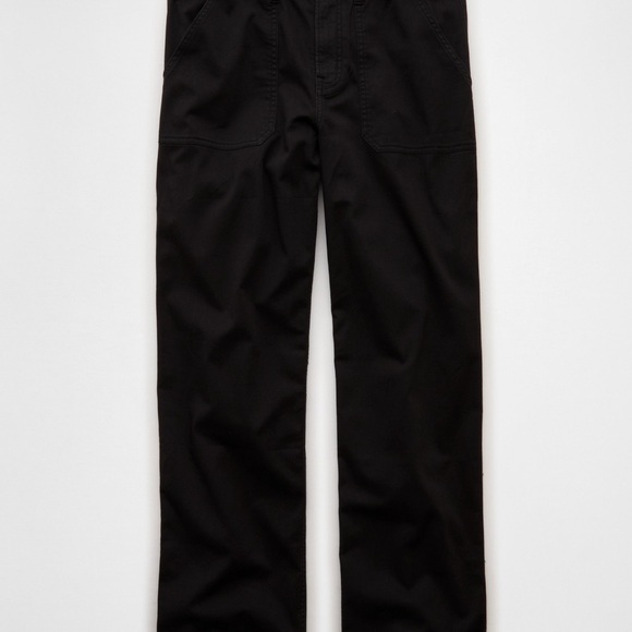 American Eagle Women’s Stretch Low-Rise Baggy Utility Pants Small Onyx Black - Picture 4 of 10